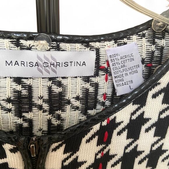 Marisa Christina black and white houndstooth jacket size L - Picture 4 of 7